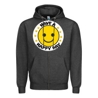 Charcoal Heather Have A Happy Day Zipper Hoodie - Bettercallsaul