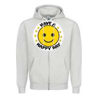 Dove Grey Have A Happy Day Zipper Hoodie - Bettercallsaul