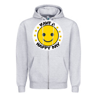 Heather Grey Have A Happy Day Zipper Hoodie - Bettercallsaul