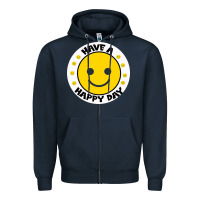 Navy Have A Happy Day Zipper Hoodie - Bettercallsaul