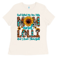God Gifted Me Two Titles Mom And Lolli  And I Rock Ladies Tee | Teevron