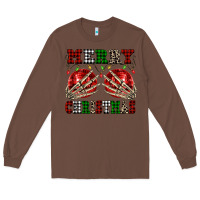 Chestnut Merry Christmas skeleton hands boobs Long Sleeve Tee - NancyCooperArtShop