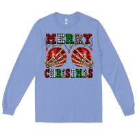 Colony Blue Merry Christmas skeleton hands boobs Long Sleeve Tee - NancyCooperArtShop