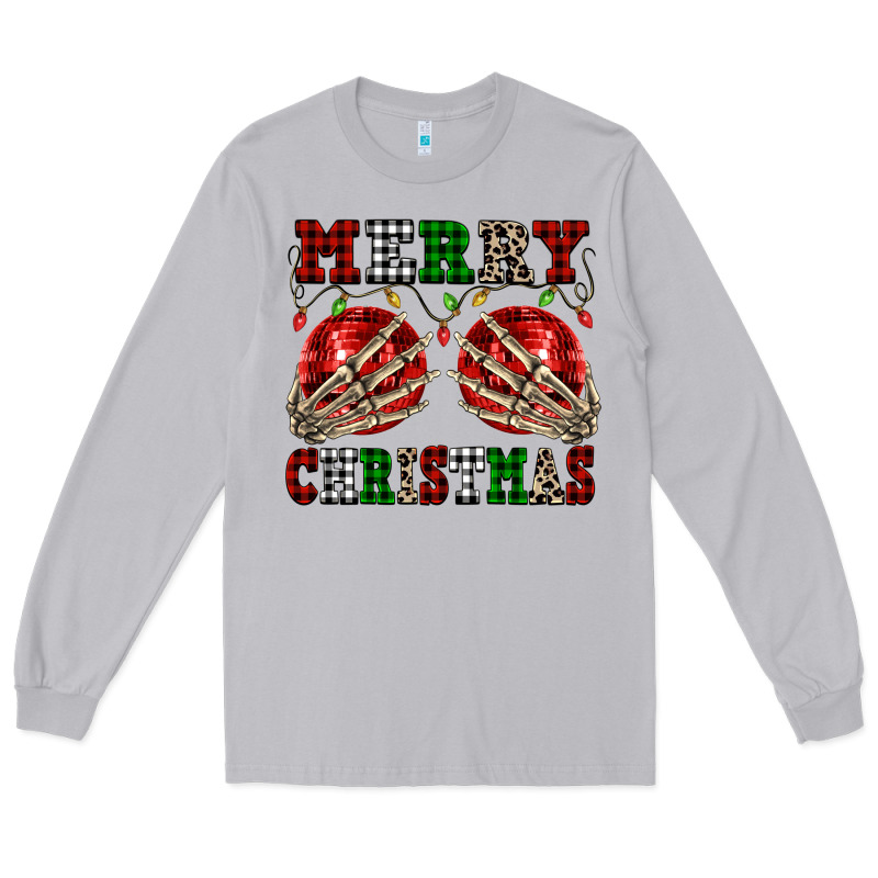 Merry Christmas Skeleton Hands Boobs Long Sleeve Tee by NancyCooperArtShop | Teevron