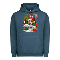 Pigment Midnight Navy christmas gnome truck Urban Hoodie - BundleAndBundleShop