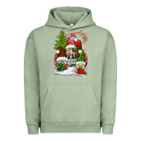 Pigment Oil Green christmas gnome truck Urban Hoodie - BundleAndBundleShop