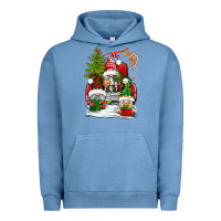 Pigment Pebble Blue christmas gnome truck Urban Hoodie - BundleAndBundleShop