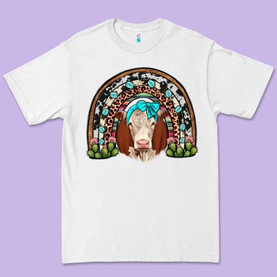 Hereford Rainbow Premium Tee Designed By Jahusdesignshop
