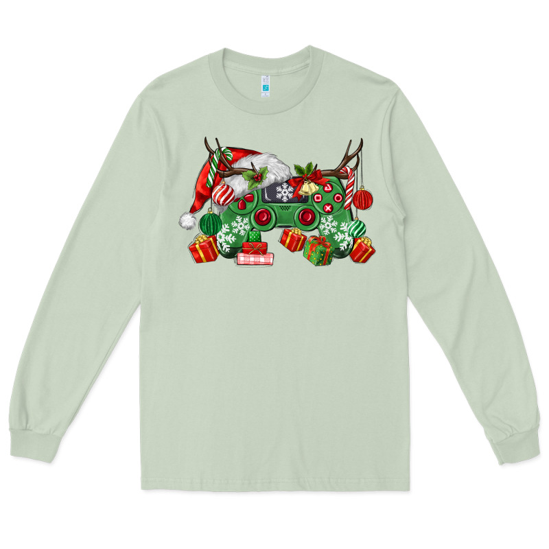 Christmas Game Controller Long Sleeve Tee by MaliasSmallBusiness | Teevron