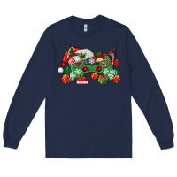 Navy Christmas Game Controller Long Sleeve Tee - MaliasSmallBusiness