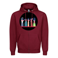 Burgundy America Zipper Hoodie - Bettercallsaul