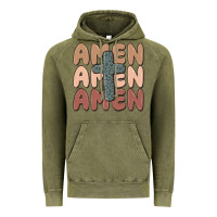 Vintage Olive amen Vintage Hoodie - MaliasSmallBusiness