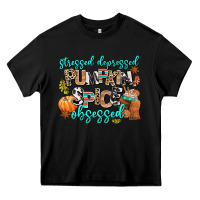 Black stressed depressed pumpkin spice obsessed Heavy Core Tee - AdoDesignShop