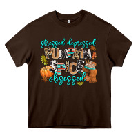 Chocolate Brown stressed depressed pumpkin spice obsessed Heavy Core Tee - AdoDesignShop