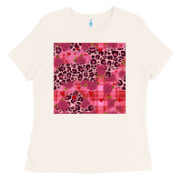 Bone valentines day roses leopard seamless pattern Ladies Tee - JahusDesignShop