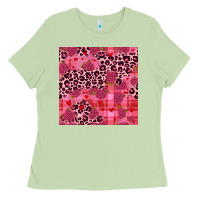 Matcha valentines day roses leopard seamless pattern Ladies Tee - JahusDesignShop