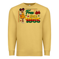 Antique Gold free ish since 1865 black girl peekaboo juneteenth Premium Sweatshirt - CowGirlArtShop