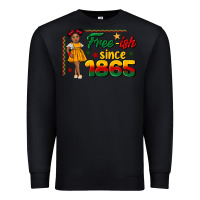 Black free ish since 1865 black girl peekaboo juneteenth Premium Sweatshirt - CowGirlArtShop