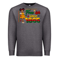 Charcoal Heather free ish since 1865 black girl peekaboo juneteenth Premium Sweatshirt - CowGirlArtShop
