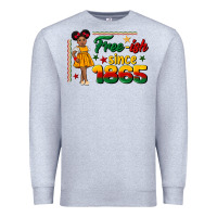 Heather Grey free ish since 1865 black girl peekaboo juneteenth Premium Sweatshirt - CowGirlArtShop