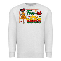 Oatmeal Heather free ish since 1865 black girl peekaboo juneteenth Premium Sweatshirt - CowGirlArtShop