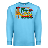 Ocean Blue free ish since 1865 black girl peekaboo juneteenth Premium Sweatshirt - CowGirlArtShop