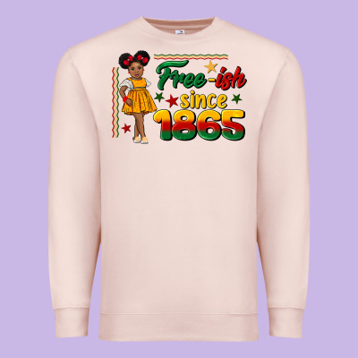 Free Ish Since 1865 Black Girl Peekaboo Juneteenth Premium Sweatshirt Designed By Cowgirlartshop