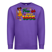 Purple free ish since 1865 black girl peekaboo juneteenth Premium Sweatshirt - CowGirlArtShop