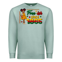 Seafoam free ish since 1865 black girl peekaboo juneteenth Premium Sweatshirt - CowGirlArtShop