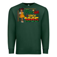 Sports Green free ish since 1865 black girl peekaboo juneteenth Premium Sweatshirt - CowGirlArtShop