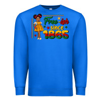 True Royal free ish since 1865 black girl peekaboo juneteenth Premium Sweatshirt - CowGirlArtShop