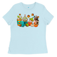 Baby Blue fall coffee cups Ladies Tee - AdoDesignShop