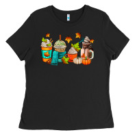 Black fall coffee cups Ladies Tee - AdoDesignShop
