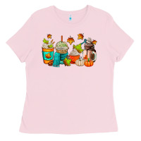 Bubblegum Pink fall coffee cups Ladies Tee - AdoDesignShop