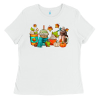 White fall coffee cups Ladies Tee - AdoDesignShop
