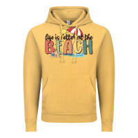 Vintage Mustard life is better at the beach Vintage Hoodie - MaliasSmallBusiness