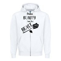 White Wrt Beauty And The Beast Zipper Hoodie - Bettercallsaul