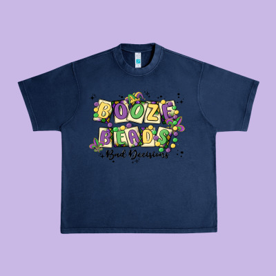 Booze Beads Urban Heavy Tee Designed By Maliassmallbusiness