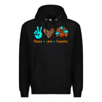 Black peace love thankful Premium Hoodie - JahusDesignShop