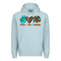 Blue Mist peace love thankful Premium Hoodie - JahusDesignShop
