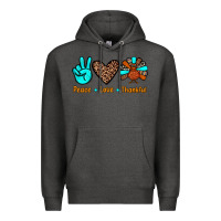 Charcoal Heather peace love thankful Premium Hoodie - JahusDesignShop
