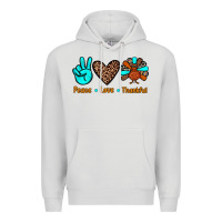 Dove Grey peace love thankful Premium Hoodie - JahusDesignShop