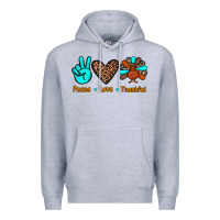 Heather Grey peace love thankful Premium Hoodie - JahusDesignShop