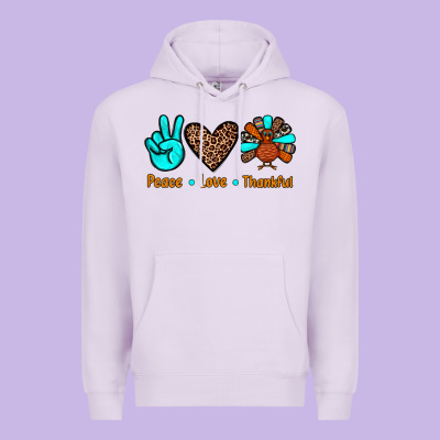 Peace Love Thankful Premium Hoodie Designed By Jahusdesignshop