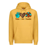 Mustard peace love thankful Premium Hoodie - JahusDesignShop