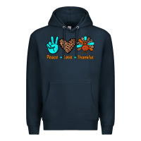 Navy peace love thankful Premium Hoodie - JahusDesignShop