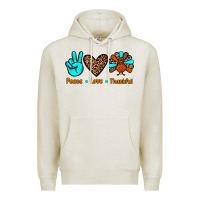 Oatmeal Heather peace love thankful Premium Hoodie - JahusDesignShop