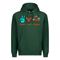Sports Green peace love thankful Premium Hoodie - JahusDesignShop