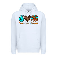 White peace love thankful Premium Hoodie - JahusDesignShop