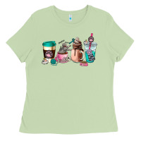 Matcha cat  coffee cup Ladies Tee - AdoDesignShop